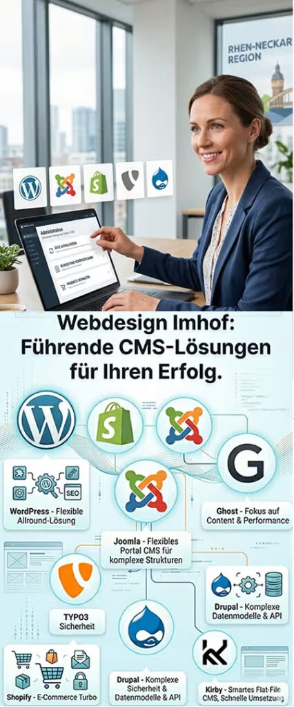 Wir integrieren etablierte und weltweit führende Content-Management-Systeme, die exakt auf die Anforderungen von Unternehmen in der Pfalz und der Rhein-Neckar-Region zugeschnitten sind.